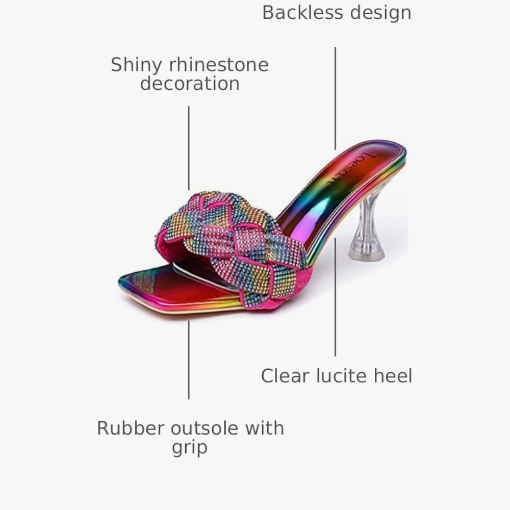 Women's Rainbow Heeled Sandals - Picture 4 of 13